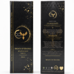 Breath of Brahma Botanical Blend 500mg premium wellness product packaging featuring front and back views on a white studio background with matte black boxes and gold foil branding.