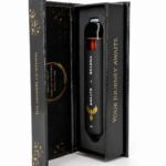 Breath of Brahma Botanical Blend 500mg premium wellness product packaging featuring front and back views on a white studio background with matte black boxes and gold foil branding.