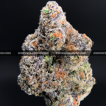 Cherry Gumbo cannabis strain with sweet cherry bubblegum aroma and frosty purple-green buds, available for DC and Virginia delivery.