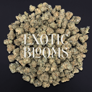Petro Chem strain with tropical fruity gas flavor and 26–28% THC, popcorn-sized nugs with full indoor potency. Available for weed delivery in DC, Virginia, Maryland, and Richmond.