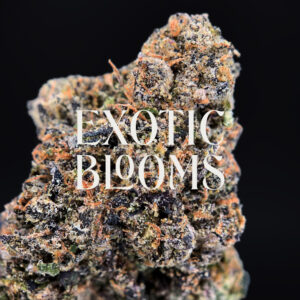 Lip Smacker strain, indica-leaning hybrid, 27–29% THC, Exotic Blooms weed delivery in Washington DC, Virginia, Maryland, and Richmond VA