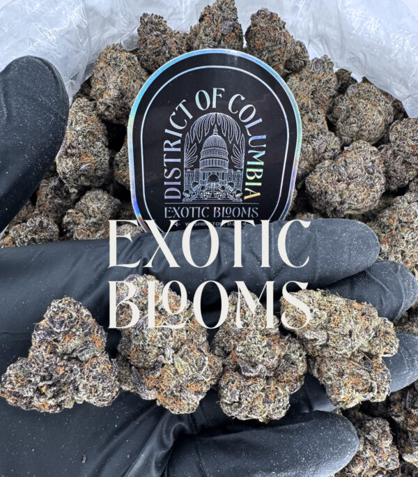 Purple Cake Batter indica-dominant hybrid — 26–30% THC — Exotic Blooms — Washington DC, Virginia, Maryland, Richmond VA delivery