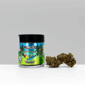 Connected Cannabis Co 3.5g premium flower jar available through Exotic Blooms for Washington DC weed delivery.
