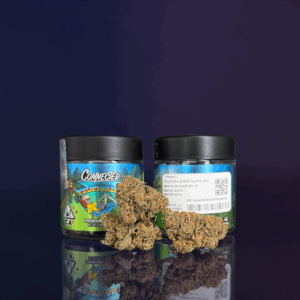Connected Cannabis Co 3.5g premium flower jar available through Exotic Blooms for Washington DC weed delivery.