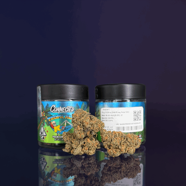 Connected Cannabis Co 3.5g premium flower jar available through Exotic Blooms for Washington DC weed delivery.