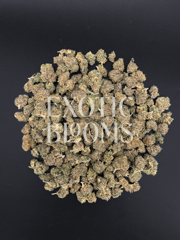 Pure Michigan Smalls strain, 23–27% THC indica-dominant hybrid with nutty chocolate mocha flavor. Small nugs with full potency, available for cannabis delivery in Washington DC, Virginia, Maryland, and Richmond.