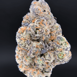 Chrome Dome by Maven Genetics—sugar-coated sativa buds with magenta highlights and heavy trichomes, available for Washington DC, Northern Virginia, Richmond & Maryland cannabis delivery from Exotic Blooms.