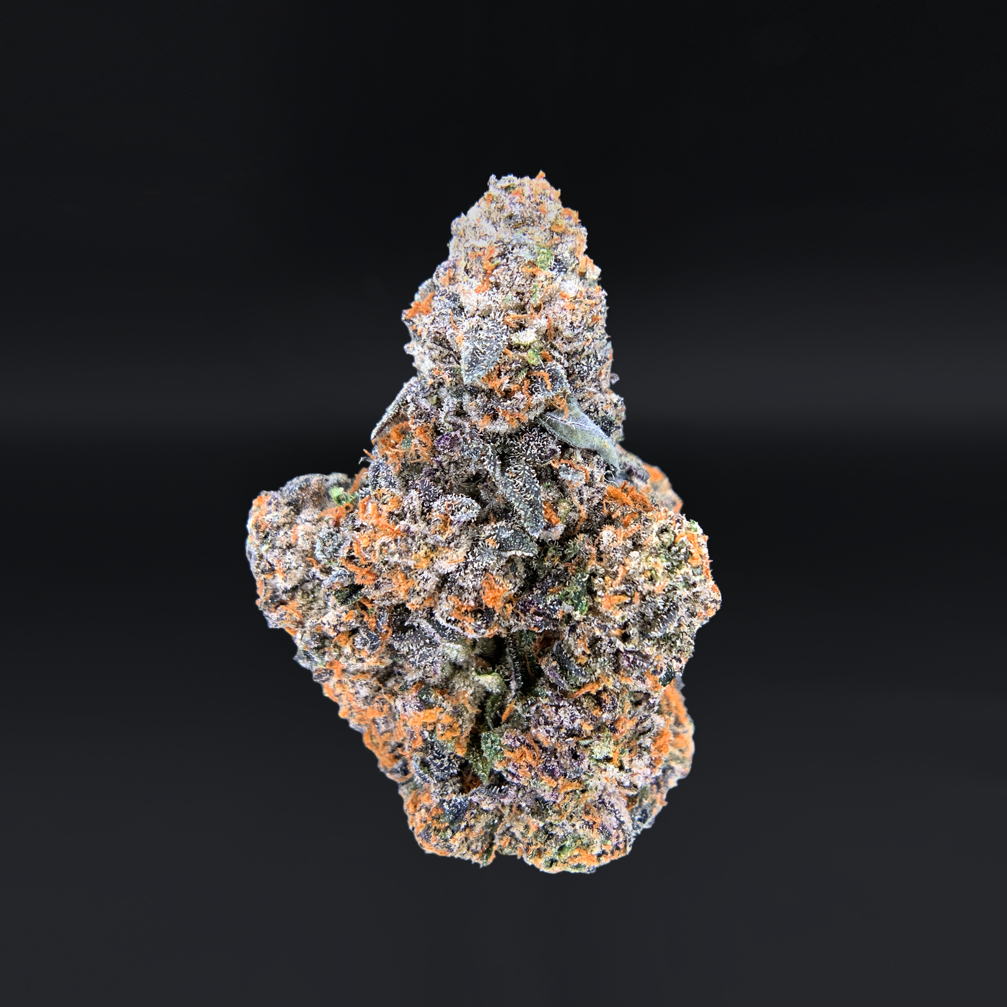 Close-up of Wookie Dawg cannabis buds showing heavy trichome coverage, Exotic Blooms Washington DC and Northern Virginia.