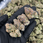 Pink Crystals strain flower 27 to 30 percent THC sweet hybrid available for Washington DC and Northern Virginia weed delivery