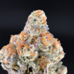 Blueberry Jam indica dominant cannabis strain with frosty trichome covered buds available at Exotic Blooms Washington DC weed delivery