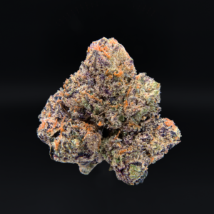 Purple Pop Rocks indica dominant cannabis strain with purple frosty buds available at Exotic Blooms Washington DC weed delivery
