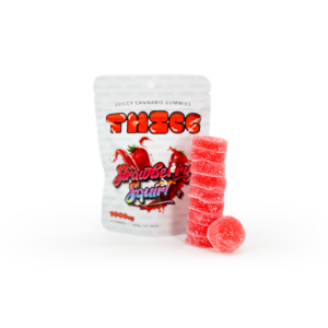 THICC Strawberry Squirt THC cannabis gummies high potency strawberry edible available for weed delivery in Washington DC Northern Virginia and Maryland