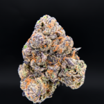Smashberry Fumez indica dominant cannabis strain with purple frosty buds available at Exotic Blooms Washington DC weed delivery