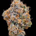 NOS by G3 Cultivators Super Rare balanced hybrid cannabis flower testing at 32.19%+ THC. Rare California boutique genetics featuring dense trichome-covered buds with sweet fuel, citrus, and creamy terpene notes.