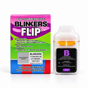 Blinkers Flip Triple Snack Slurpie 2G set with dual-chamber Flip device, Blinkers Hash Hole and 100MG edible.