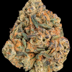 Electric Cherry premium indoor sativa-dominant flower with dense colorful nugs, orange pistils and crystalline trichomes available for Virginia weed delivery