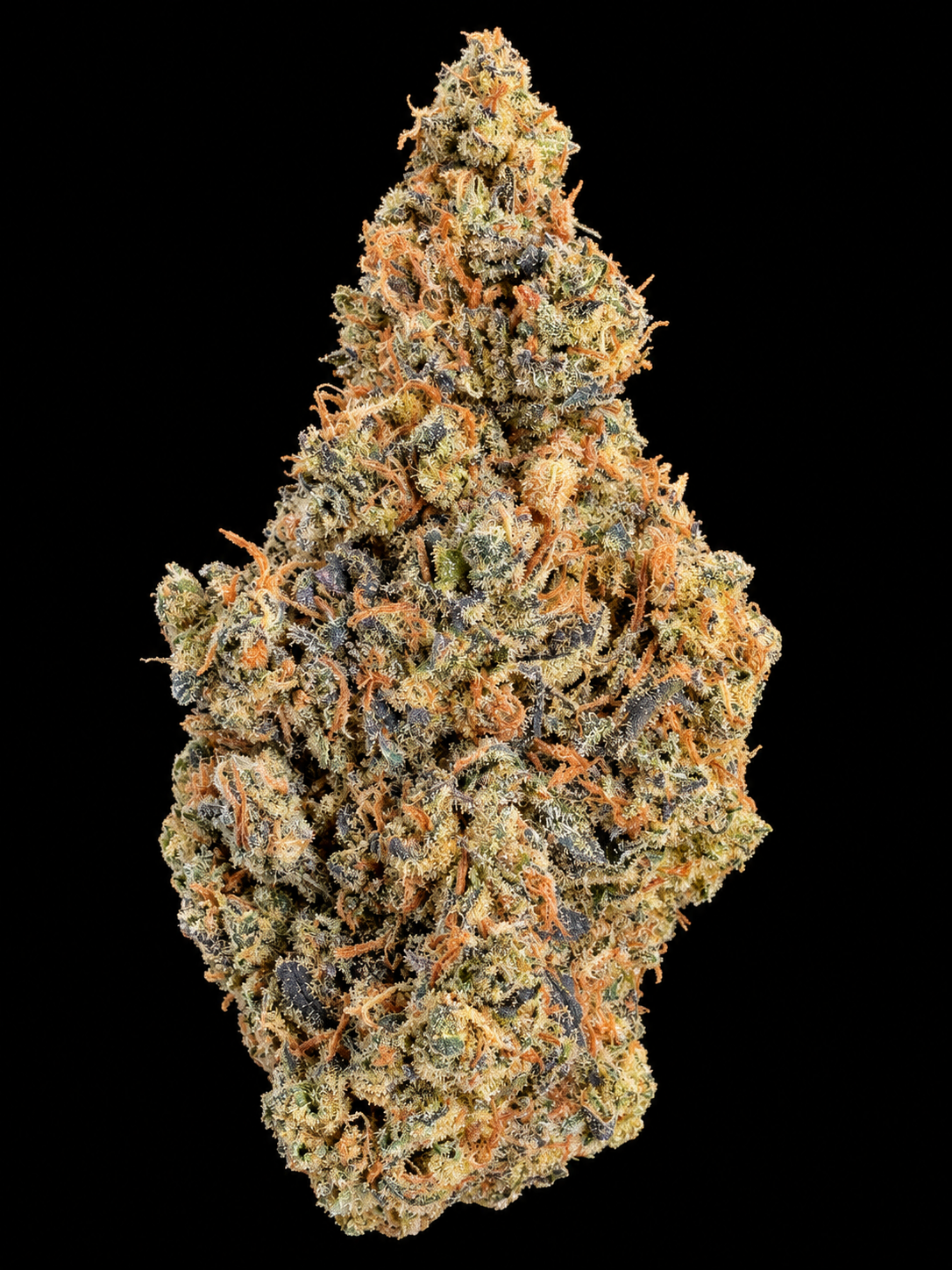 Green Crack sativa-dominant flower with dense green nugs, orange pistils and sparkling trichomes available as an Exotic Blooms Oz Deal for Virginia weed delivery
